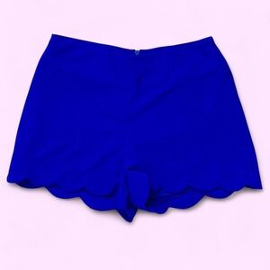 Royal Blue 💙 Shorts | Small | Scalloped | Zipper, High-Waisted, Vintage Look